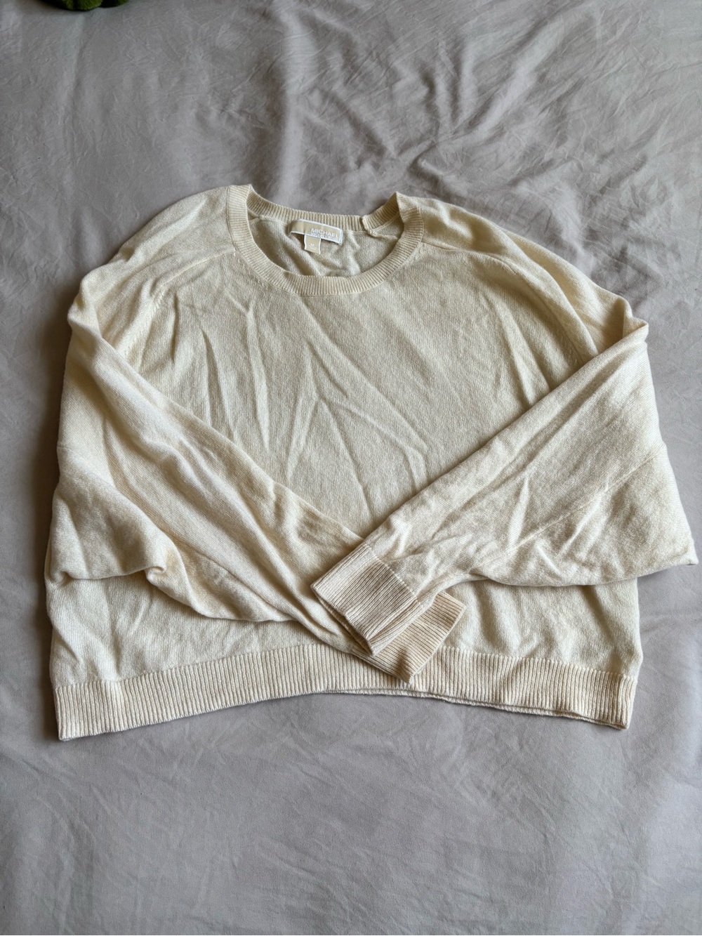 Michael Kors Cream Crewneck Cashmere Sweater